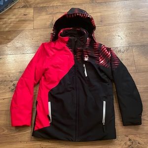 Boys spider winter jacket midweight warm cinch snap inside jacket